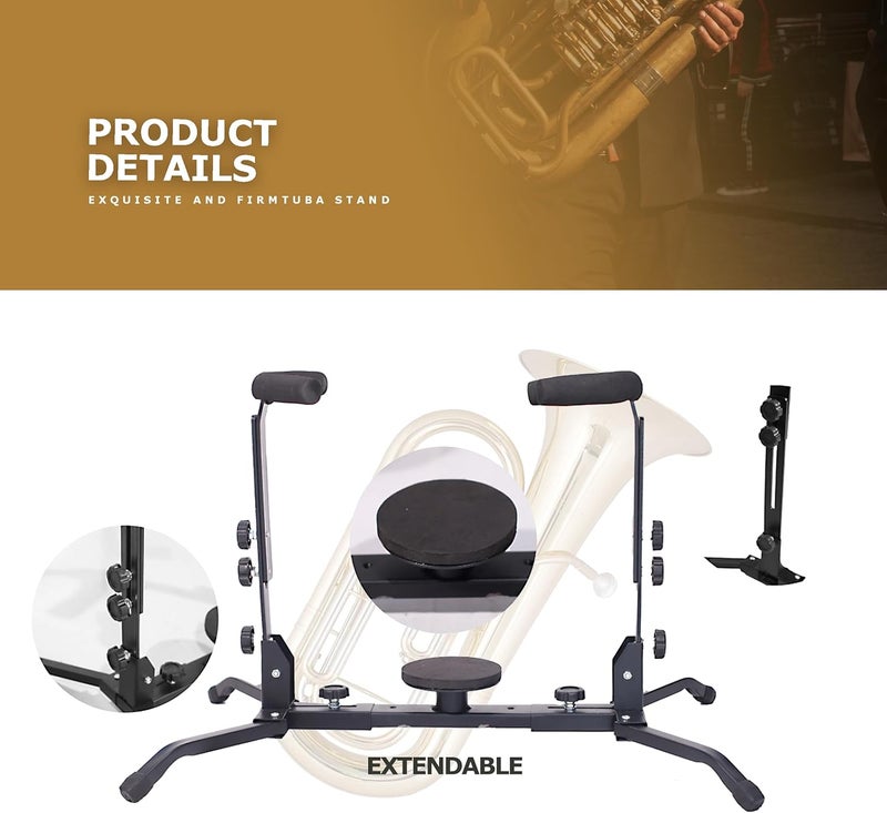 WHELPAW Adjustable Tuba Stand Holder – Durable, Lightweight, Foldable Design with Secure Locking System, Tuba Accessories - Image 4